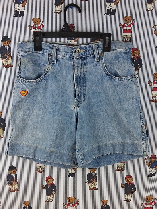 JNCO Pants - Vintage Jnco Jeans Women's 9" Roomy Light Wash Distressed Baggy Jean Short Sz 7